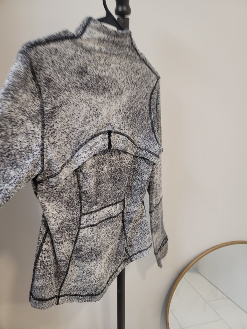 Lululemon Define Jacket Luon Spray Jacquard White Black Contour Stretch Sz 10 - Picture 4 of 7